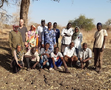 Hans Bauer and team during a survey in Dinder National Park, Sudan